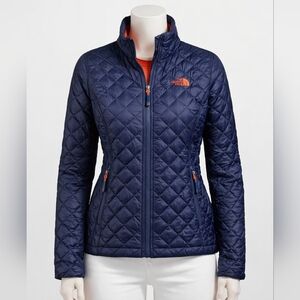 The North Face Women's ThermoBall Quilted Jacket Navy Blue Full Zip Size S